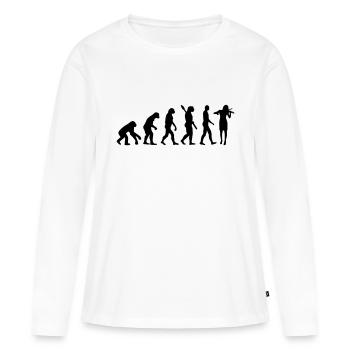 Evolution Violin Fiddle - Women's Premium Organic Long Sleeve Shirt - white - Front - Julia (174cm)