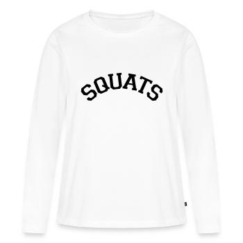 Squats Varsity Style - Frauen Premium Bio Langarmshirt - Weiß - Vorne - Julia (174cm)