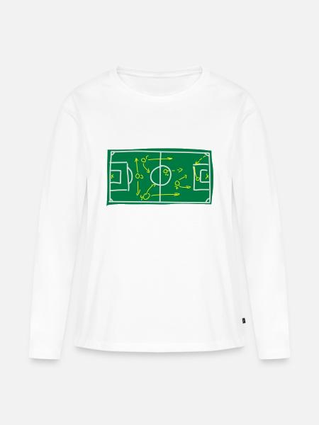 spielfeld - Frauen Premium Bio Langarmshirt - Weiß