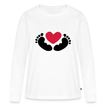 bébé - T-shirt manches longues Premium bio Femme - blanc - Devant - Julia (174cm)