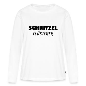 Schnitzel Flüsterer - Frauen Premium Bio Langarmshirt - Weiß - Vorne - Julia (174cm)