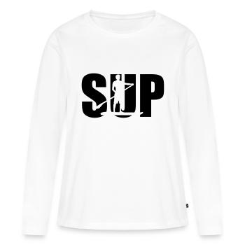 SUP - T-shirt manches longues Premium bio Femme - blanc - Devant - Julia (174cm)
