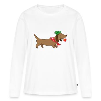 Bavarian dachshund - Women's Premium Organic Long Sleeve Shirt - white - Front - Julia (174cm)