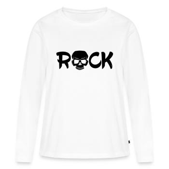ROCK - T-shirt manches longues Premium bio Femme - blanc - Devant - Julia (174cm)