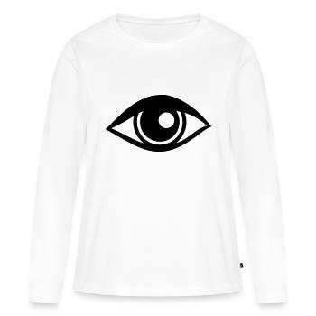 œil - T-shirt manches longues Premium bio Femme - blanc - Devant - Julia (174cm)