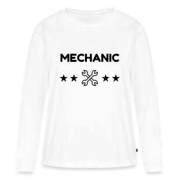 mécanique / mécanicien / mécano / garage - T-shirt manches longues Premium bio Femme - blanc - Devant - Julia (174cm)