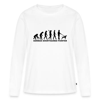 German Shorthaired Pointer - T-shirt manches longues Premium bio Femme - blanc - Devant - Julia (174cm)
