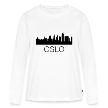 Oslo - T-shirt manches longues Premium bio Femme - blanc - Devant - Julia (174cm)