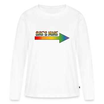 ELLE S MINE lesbienne LGBT LGBTQI queer - T-shirt manches longues Premium bio Femme - blanc - Devant - Julia (174cm)