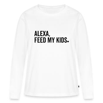 Alexa nourrit mes enfants - T-shirt manches longues Premium bio Femme - blanc - Devant - Julia (174cm)