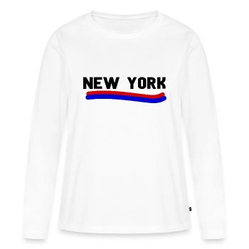 New York - T-shirt manches longues Premium bio Femme - blanc - Devant - Julia (174cm)