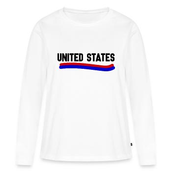États-Unis - T-shirt manches longues Premium bio Femme - blanc - Devant - Julia (174cm)