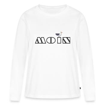 moin moewe 3a - Frauen Premium Bio Langarmshirt - Weiß - Vorne - Julia (174cm)