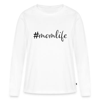 Momlife ist das beste Leben für eine Frau - Frauen Premium Bio Langarmshirt - Weiß - Vorne - Julia (174cm)
