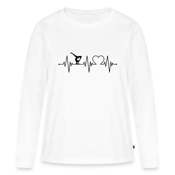 Gymnastique du rythme cardiaque - T-shirt manches longues Premium bio Femme - blanc - Devant - Julia (174cm)