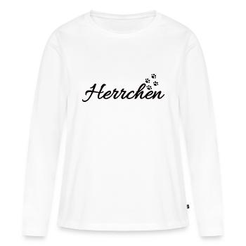 Herrchen einer Katze | Katzenpfoten - Frauen Premium Bio Langarmshirt - Weiß - Vorne - Julia (174cm)