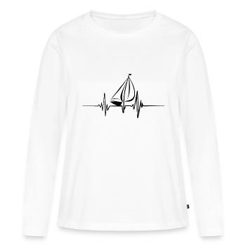 Segelboot Heartbeat Segelboot - Frauen Premium Bio Langarmshirt - Weiß - Vorne - Julia (174cm)