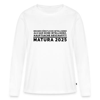 Maturité - T-shirt manches longues Premium bio Femme - blanc - Devant - Julia (174cm)