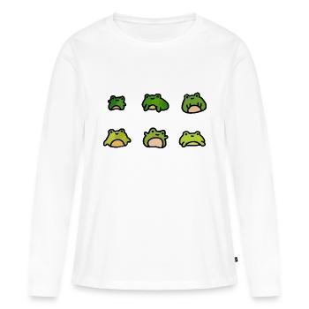 Entzückende Cartoon-Frösche - Frauen Premium Bio Langarmshirt - Weiß - Vorne - Julia (174cm)