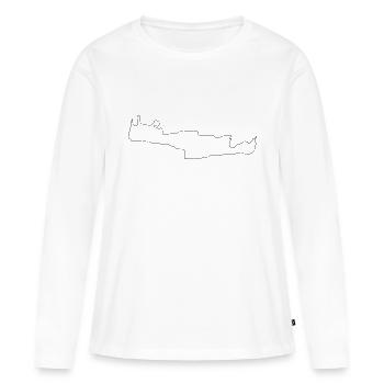 Crète - T-shirt manches longues Premium bio Femme - blanc - Devant - Julia (174cm)