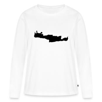 Crète - T-shirt manches longues Premium bio Femme - blanc - Devant - Julia (174cm)