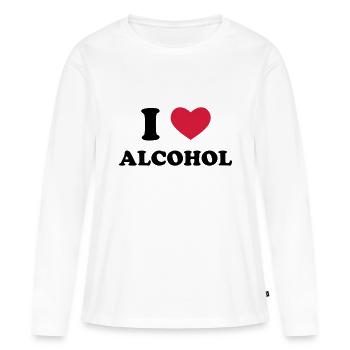 I Love Alcohol - Frauen Premium Bio Langarmshirt - Weiß - Vorne - Julia (174cm)
