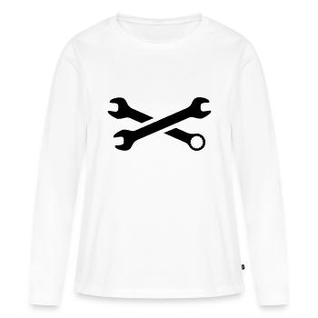 tools - Women's Premium Organic Long Sleeve Shirt - white - Front - Julia (174cm)