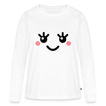 cute_face - T-shirt manches longues Premium bio Femme - blanc - Devant - Julia (174cm)