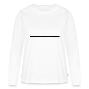 2 lignes horizontales l’une sur l’autre pour les noms de texte - T-shirt manches longues Premium bio Femme - blanc - Devant - Julia (174cm)