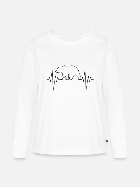 Bear Pulse - Frauen Premium Bio Langarmshirt - Weiß