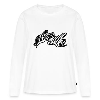 Marseille - Frauen Premium Bio Langarmshirt - Weiß - Vorne - Julia (174cm)