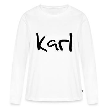 karl - T-shirt manches longues Premium bio Femme - blanc - Devant - Julia (174cm)