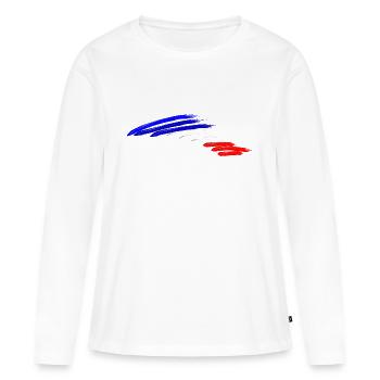Drapeau national france drapeau couleurs creative - T-shirt manches longues Premium bio Femme - blanc - Devant - Julia (174cm)
