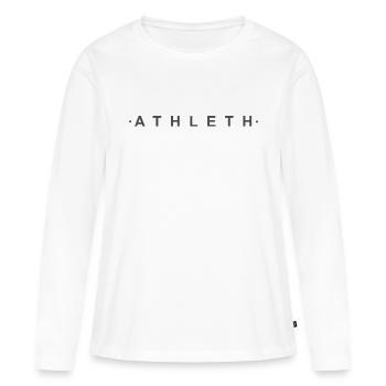 ATHLÈTE - T-shirt manches longues Premium bio Femme - blanc - Devant - Julia (174cm)