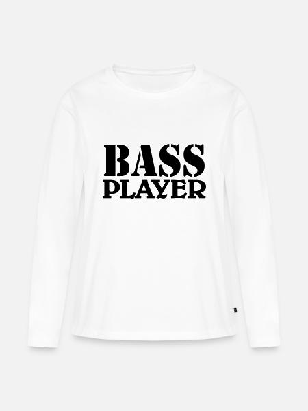Bass Player - Frauen Premium Bio Langarmshirt - Weiß