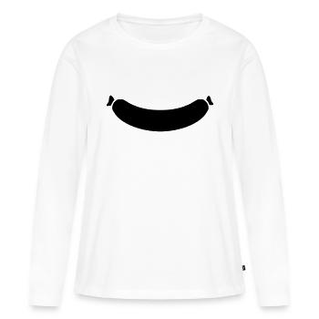 Wurst - Frauen Premium Bio Langarmshirt - Weiß - Vorne - Julia (174cm)