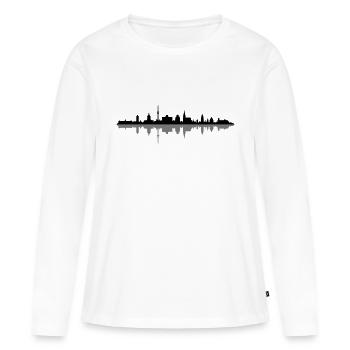 Skyline - Münster NRW - Frauen Premium Bio Langarmshirt - Weiß - Vorne - Julia (174cm)