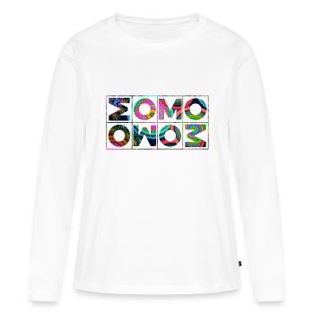 OM mantra mandala - T-shirt manches longues Premium bio Femme - blanc - Devant - Julia (174cm)