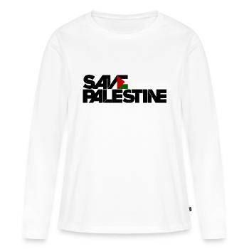 la Palestine libre - T-shirt manches longues Premium bio Femme - blanc - Devant - Julia (174cm)