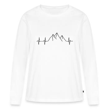 Montagnes Heartbeat - T-shirt manches longues Premium bio Femme - blanc - Devant - Julia (174cm)