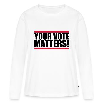 votre vote compte citation - T-shirt manches longues Premium bio Femme - blanc - Devant - Julia (174cm)