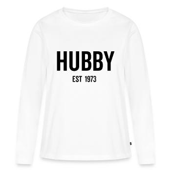 Hubby Est 1973 - T-shirt manches longues Premium bio Femme - blanc - Devant - Julia (174cm)