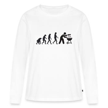 Barbecue - Human evolution - Women's Premium Organic Long Sleeve Shirt - white - Front - Julia (174cm)