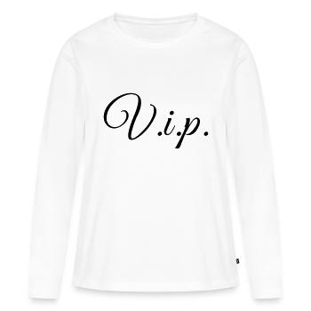 V.i.p. personne très importante - T-shirt manches longues Premium bio Femme - blanc - Devant - Julia (174cm)