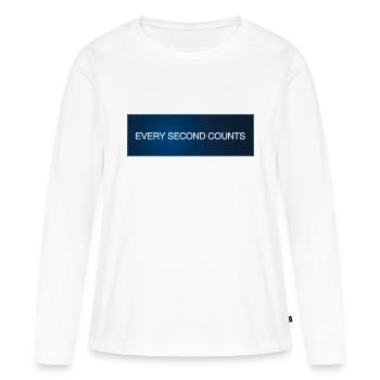 Every Second Counts - T-shirt manches longues Premium bio Femme - blanc - Devant - Julia (174cm)
