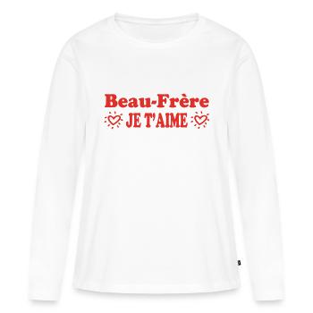 Schwager, ich liebe dich - Frauen Premium Bio Langarmshirt - Weiß - Vorne - Julia (174cm)