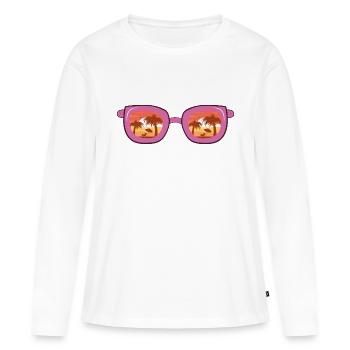 lunettes de soleil - T-shirt manches longues Premium bio Femme - blanc - Devant - Julia (174cm)