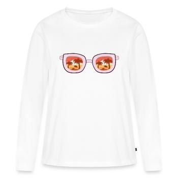 lunettes de soleil - T-shirt manches longues Premium bio Femme - blanc - Devant - Julia (174cm)