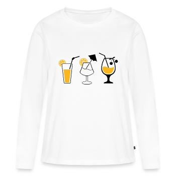 Cocktails - T-shirt manches longues Premium bio Femme - blanc - Devant - Julia (174cm)
