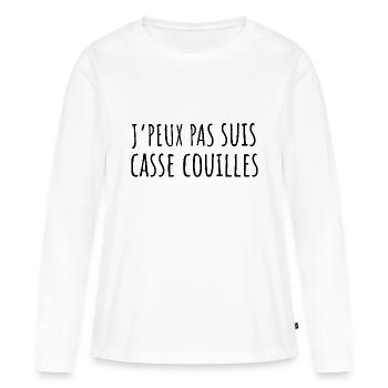 Woman Breakneck Humor - Women's Premium Organic Long Sleeve Shirt - white - Front - Julia (174cm)
